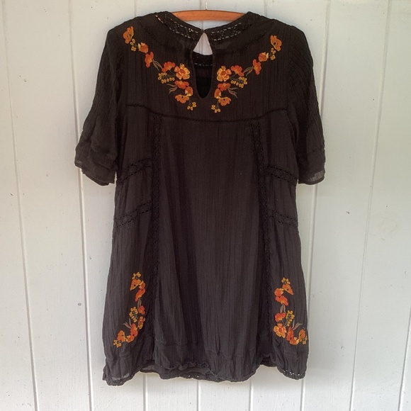 Free People boho DRESS lace embroidered - Picture 2 of 4